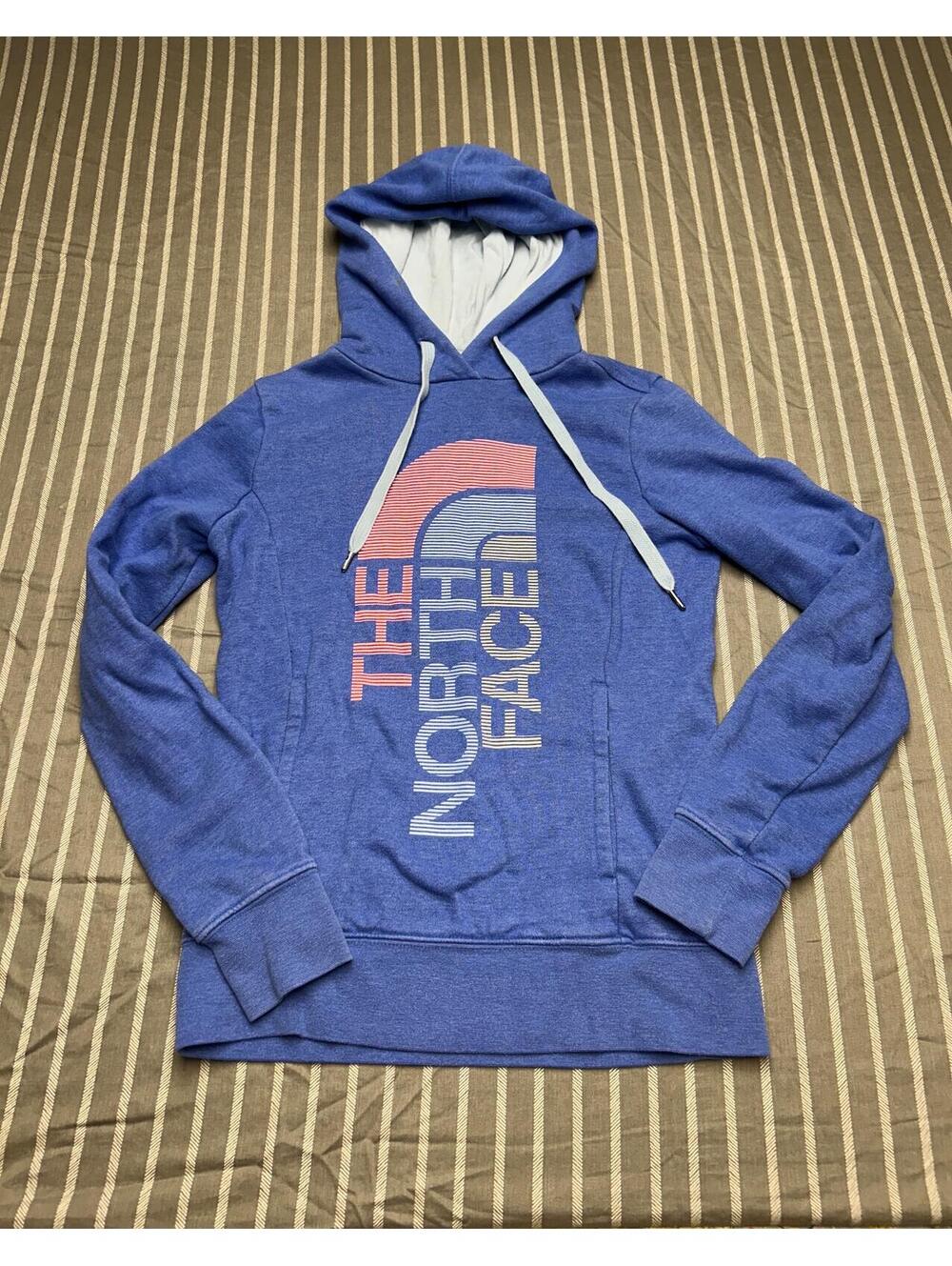 The North Face Purple/Blue Hoodie With Large Logo On The Front Women's Size XS